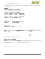 Preview for 9 page of Acer AC100 Specifications