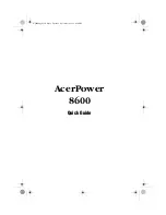 Предварительный просмотр 1 страницы Acer AcerPower 8600 Quick Manual