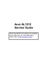 Предварительный просмотр 1 страницы Acer AL1512sg Service Manual