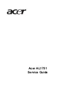 Предварительный просмотр 1 страницы Acer AL1751 Service Manual