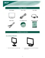 Предварительный просмотр 3 страницы Acer AL1914 Package Contents Manual