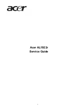 Предварительный просмотр 1 страницы Acer AL1922 r Service Manual