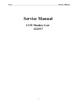 Preview for 1 page of Acer AL2017 Service Manual