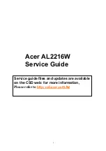 Acer AL2216W Service Manual preview