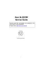 Acer AL2223WD Service Manual предпросмотр