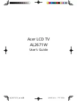 Acer AL2671W User Manual preview