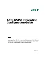 Preview for 1 page of Acer Altos G5450 Series Installation &  Configuration Manual