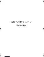 Preview for 1 page of Acer Altos G610 User Manual