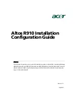 Acer ALTOS R910 Series Installation &  Configuration Manual preview