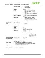 Preview for 11 page of Acer AN1600 F1 Specifications