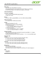 Preview for 4 page of Acer AR380 F2 Specifications