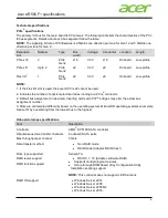 Preview for 6 page of Acer AR585 F1 Specifications