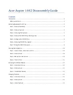 Acer Aspire 1642 Disassembly Manual preview