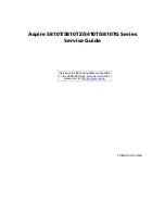 Предварительный просмотр 1 страницы Acer Aspire 5410T series Service Manual