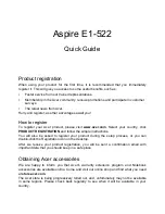 Preview for 1 page of Acer Aspire E1-522 Quick Manual