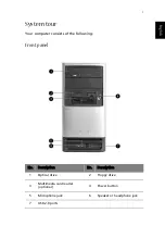 Предварительный просмотр 5 страницы Acer Aspire T140 User Manual