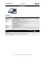 Предварительный просмотр 2 страницы Acer Aspire T671 Specifications