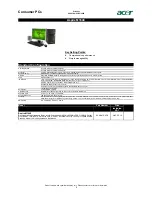 Предварительный просмотр 4 страницы Acer Aspire T671 Specifications