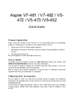 Acer Aspire V5-472 Quick Manual предпросмотр