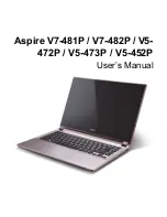 Предварительный просмотр 1 страницы Acer Aspire V7-481 User Manual