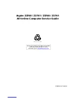 Предварительный просмотр 1 страницы Acer Aspire Z3760 Service Manual