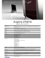 Предварительный просмотр 2 страницы Acer Aspire Z5610 Series Specifications