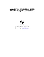 Предварительный просмотр 1 страницы Acer Aspire Z5760 Service Manual