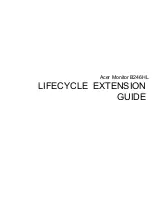 Acer B246HL Lifecycle Extension Manual предпросмотр