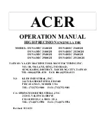 Предварительный просмотр 1 страницы Acer DYNAMIC 21120GH Operation Manual