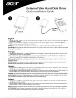 Preview for 1 page of Acer External Hard Disk Drive 500Gb Quick Installation Manual