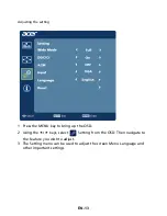 Предварительный просмотр 22 страницы Acer G206HL User Manual