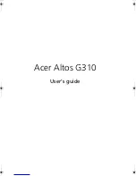 Предварительный просмотр 1 страницы Acer G310 Altos User Manual