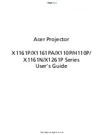 Предварительный просмотр 1 страницы Acer H110P Series User Manual