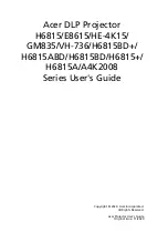 Предварительный просмотр 1 страницы Acer H6815 Series User Manual