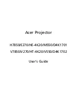 Предварительный просмотр 1 страницы Acer H7850 User Manual