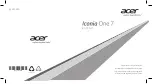Preview for 1 page of Acer Iconia One 7 Product Manual