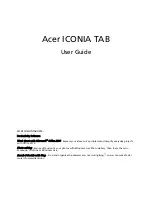Acer Iconia Tab User Manual preview