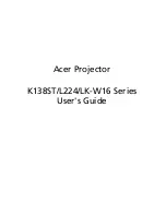 Preview for 1 page of Acer K138ST Series User Manual