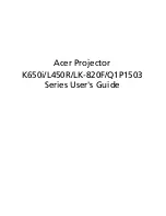 Preview for 1 page of Acer K650i SERIES User Manual