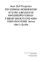 Preview for 1 page of Acer K731 Series User Manual