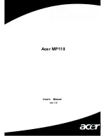 Acer MP110 User Manual preview