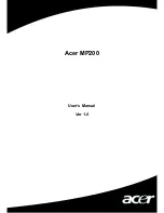 Acer MP200 User Manual preview