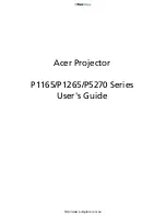 Предварительный просмотр 1 страницы Acer P1165 Series User Manual