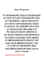 Preview for 1 page of Acer P1183 User Manual