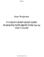 Предварительный просмотр 1 страницы Acer P1265 Series User Manual