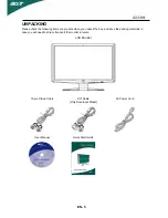 Предварительный просмотр 6 страницы Acer P221W User Manual