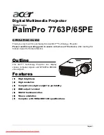 Preview for 1 page of Acer PalmPro 7763P Operating Manual