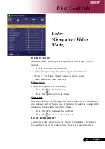 Preview for 19 page of Acer PD525D Manual