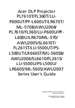 Preview for 1 page of Acer PL7610T Series User Manual