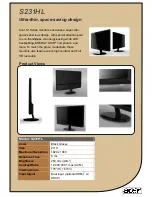 Preview for 2 page of Acer S231HL Brochure & Specs